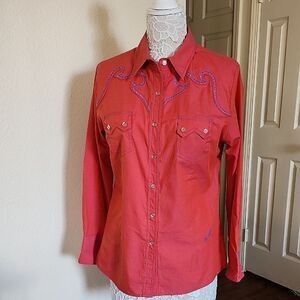 Wrangler Western Coastal Cowgirl Rodeo Adventurewear Shirt Size L New No Tags